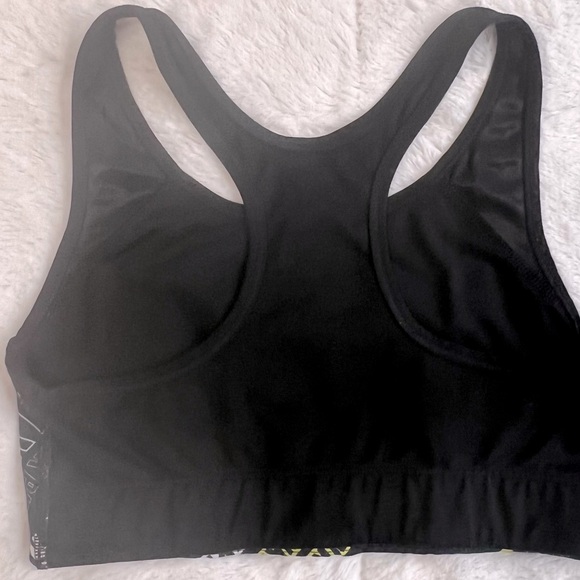 Victoria’s Secret PINK Ultimate Logo Unlined Black Yellow White Sports Bra S/P - Picture 5 of 5